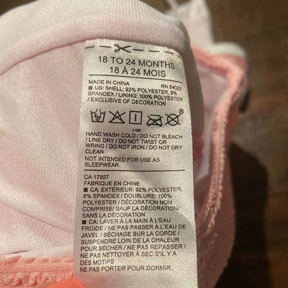 Janie & Jack Pink and White Textured Bikini Set 18-24 months
